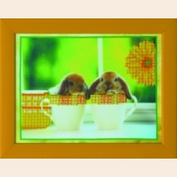 Набор для вышивания бисером АБРИС АРТ "Братцы кролики"